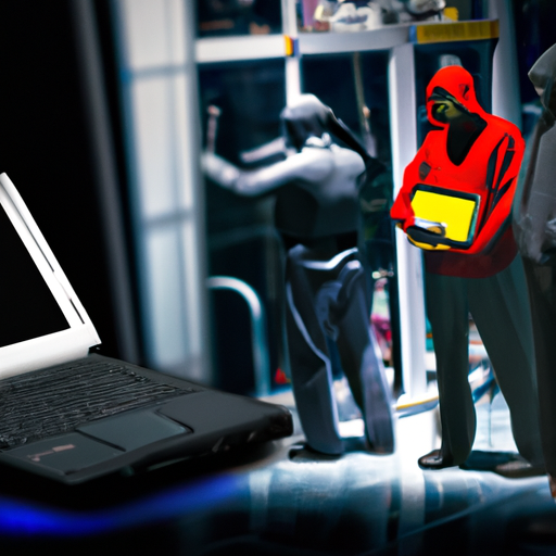 Frightening moment criminals forcefully enter computer store